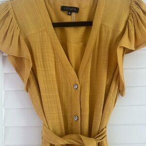 Fit and Flare Mustard 1.State Dress